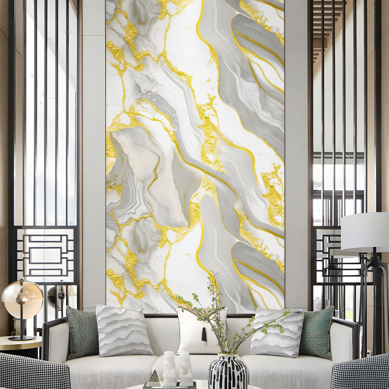 Nálepka zlacená mramorová zeď